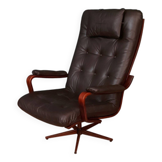 Leather Office Chair, Denmark 1960s
