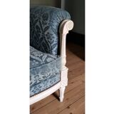 Blue velvet armchair in louis XVI style