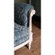 Fauteuil velours bleu style louis XVI