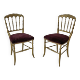 Pair of charivari chairs in gilded wood