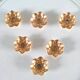 6 flower candle holders in gold metal BMF 70s