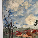 Countryside scene with horses, signed