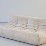 Ensemble de canapés Togo en velours côtelé beige, modèle dessiné par Michel Ducaroy 1973