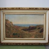 Painting Oil on Canvas Framed, signed Victor Barjon (1845-1920), Cote Rocheuse Bretagne