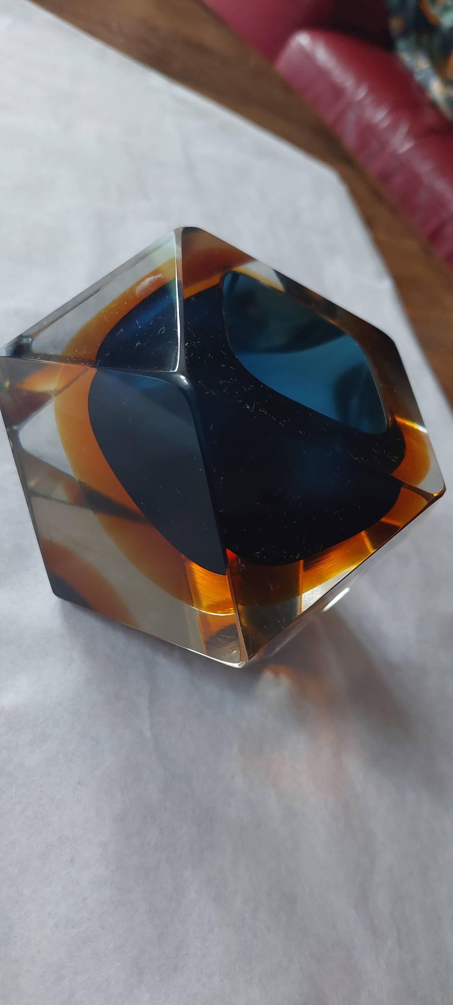 Diamond-shaped ashtray by Flavio Poli