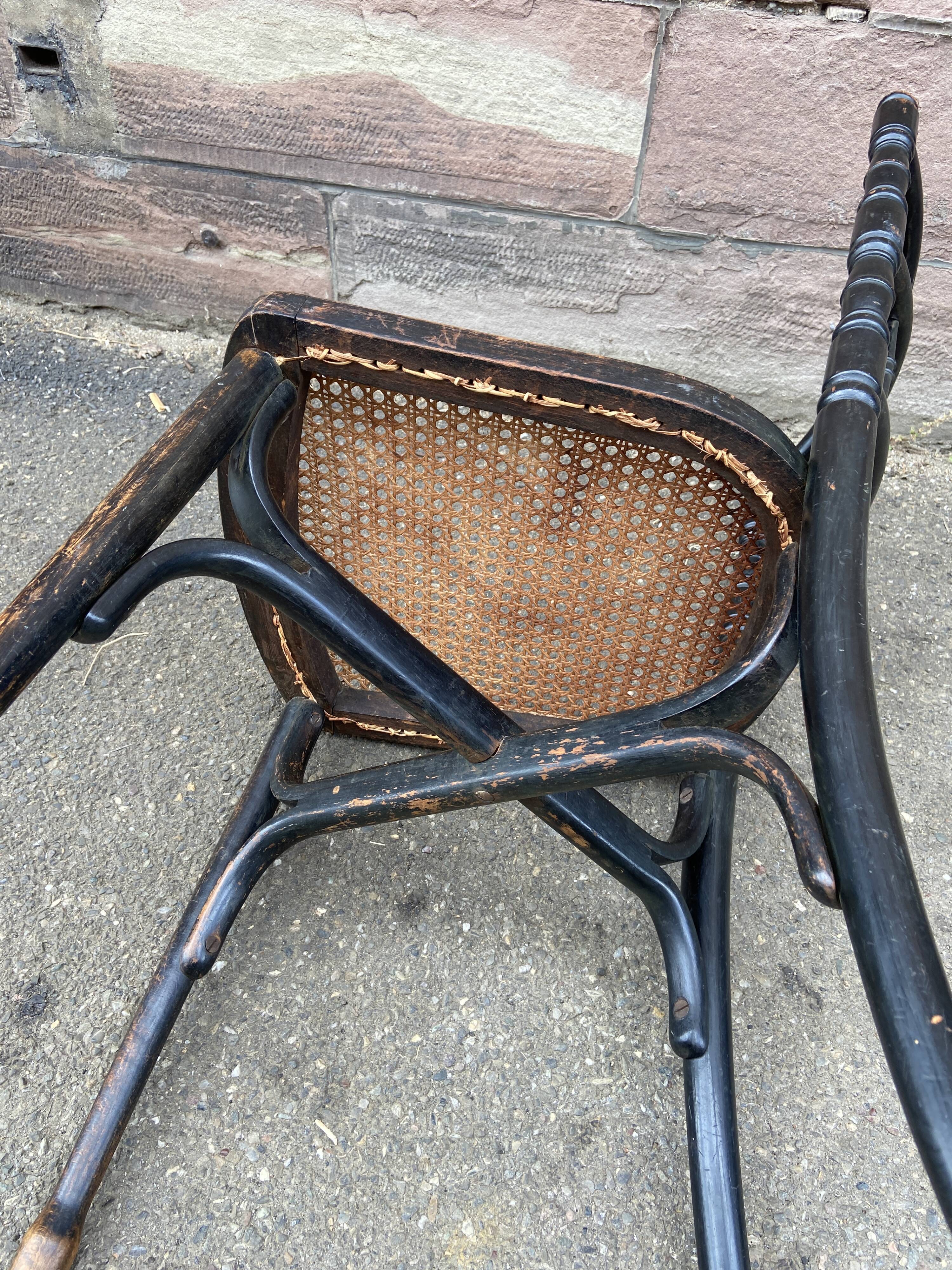 Rare Viennese bistro chair curved wood 1900