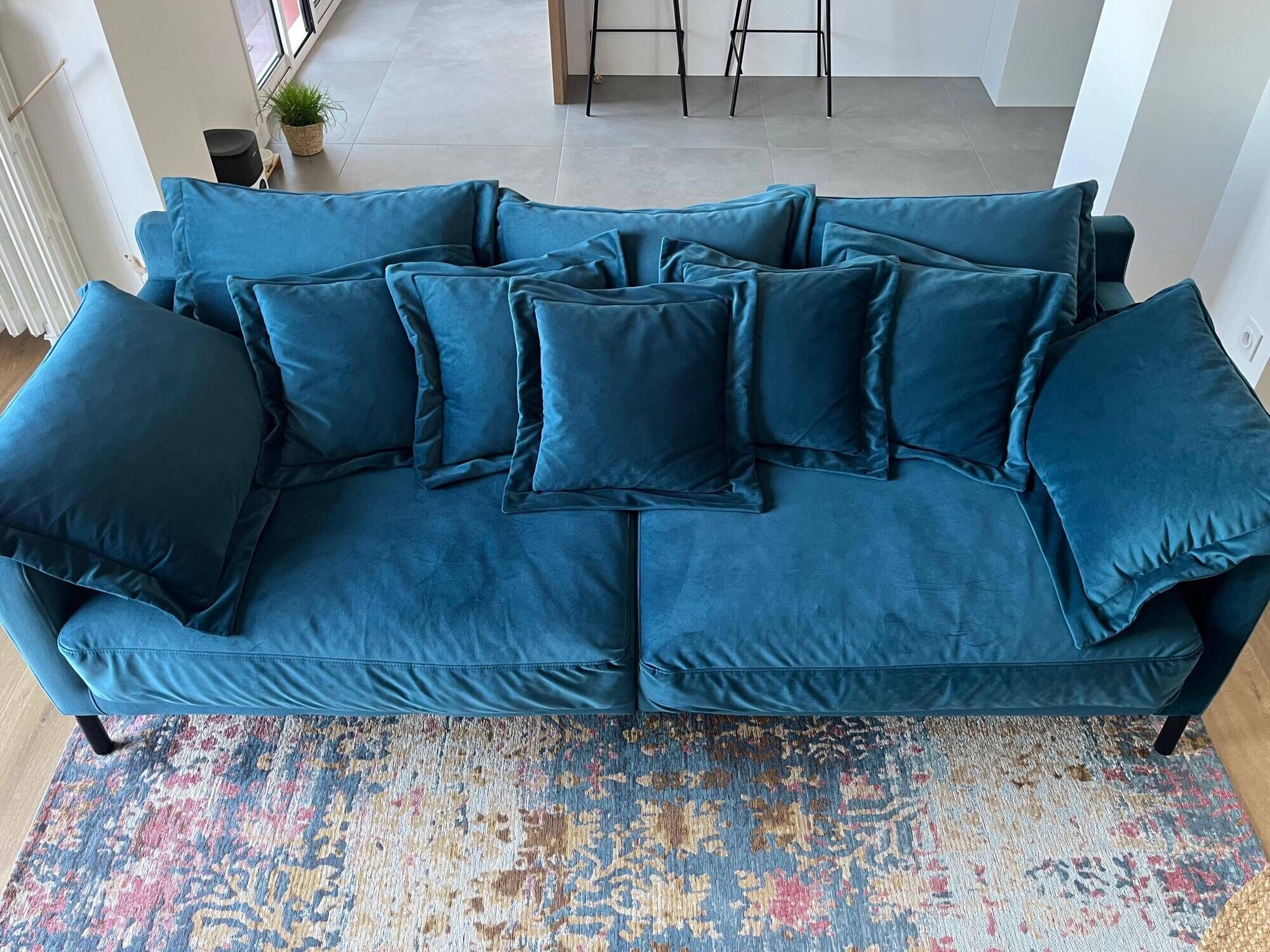 Canapé lullaby 3 seater petrol blue velvet kare design