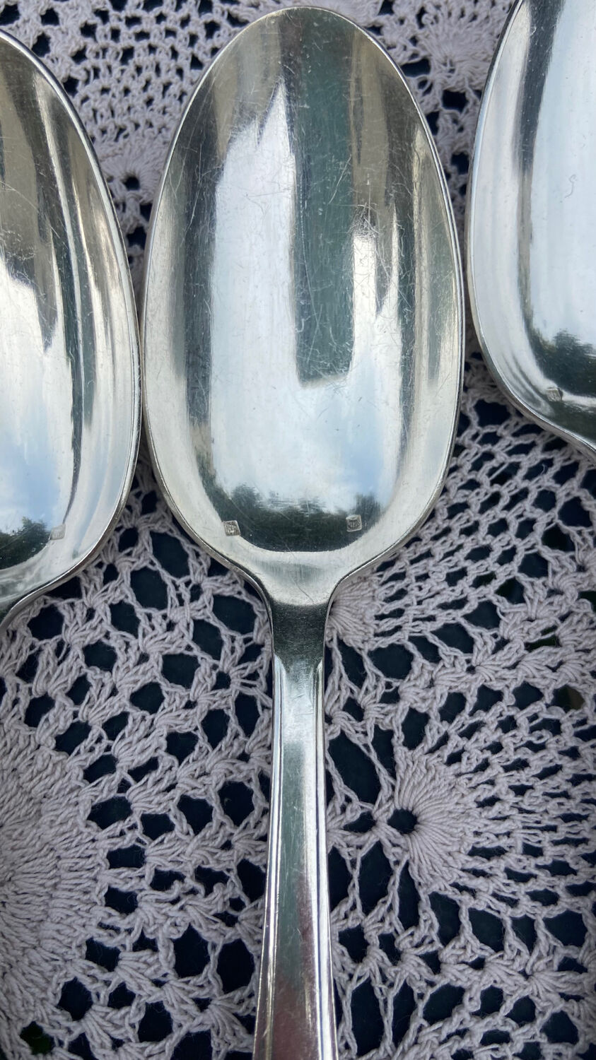 Set of 12 forks and 12 spoons Orbrille silver metal 1950 vintage