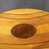 Pair of large Czechoslovakian wooden vases, mixed woods, 1960s