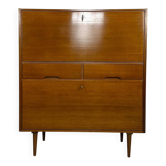 1960s Vintage Minimalist Walnut Cabinet/Secretary
