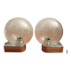 Pair of vintage globe wall lights with bubbled glass by INDA design Space Age