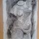 Drawing charcoal study nude femini statue 64x48cm