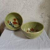 Decorated glazed ceramic bowls
