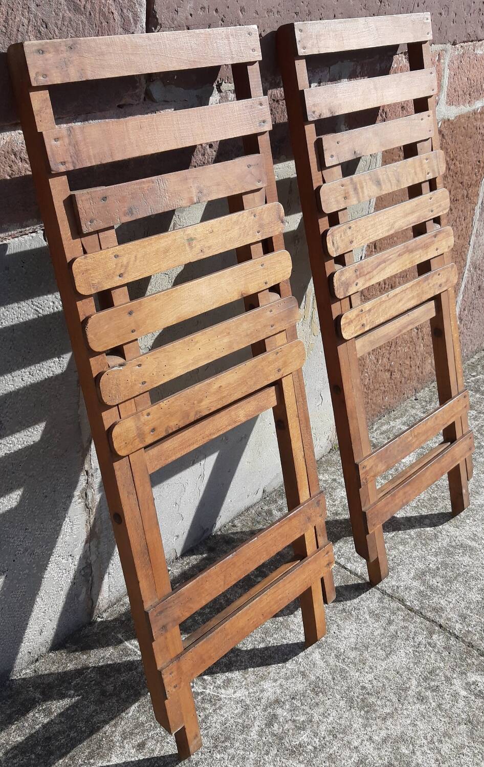 Chaises en bois pliables années 50