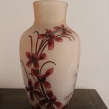 François Théodore Legras ovoid vase with flower decoration Rubis Art Nouveau