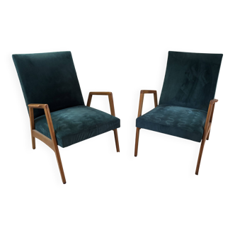 Paire de Fauteuils 60s scandinaves verts