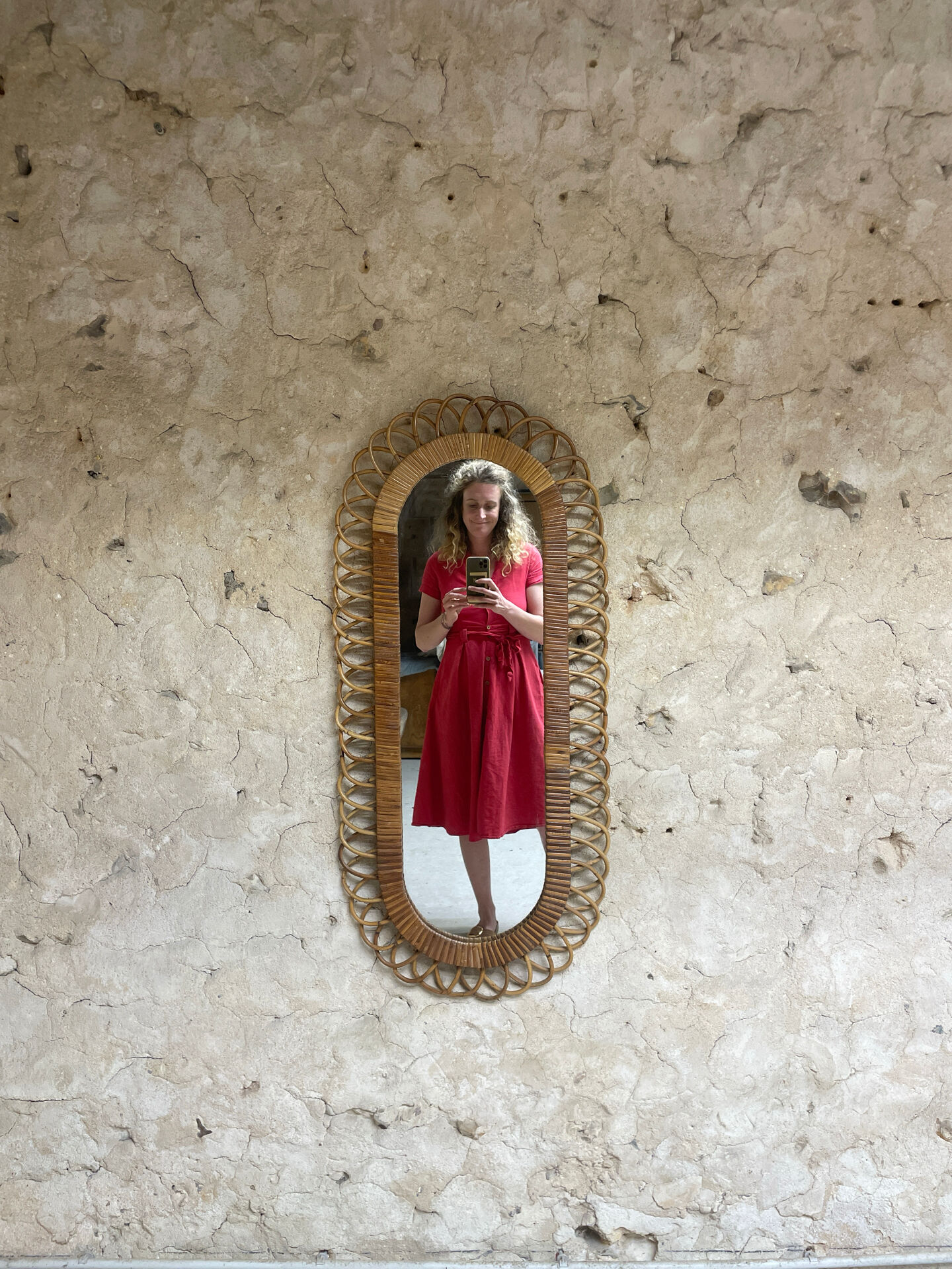 Vintage rattan mirror