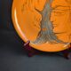 Glazed ceramic plate signed Jean Marais face & tree Vallauris