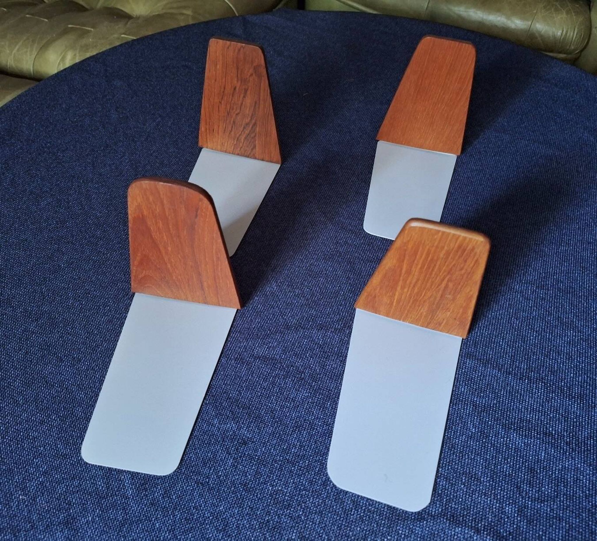 Set of 4 mid century teak bookends, Kai Kristiansen attr., Denmark 1960s