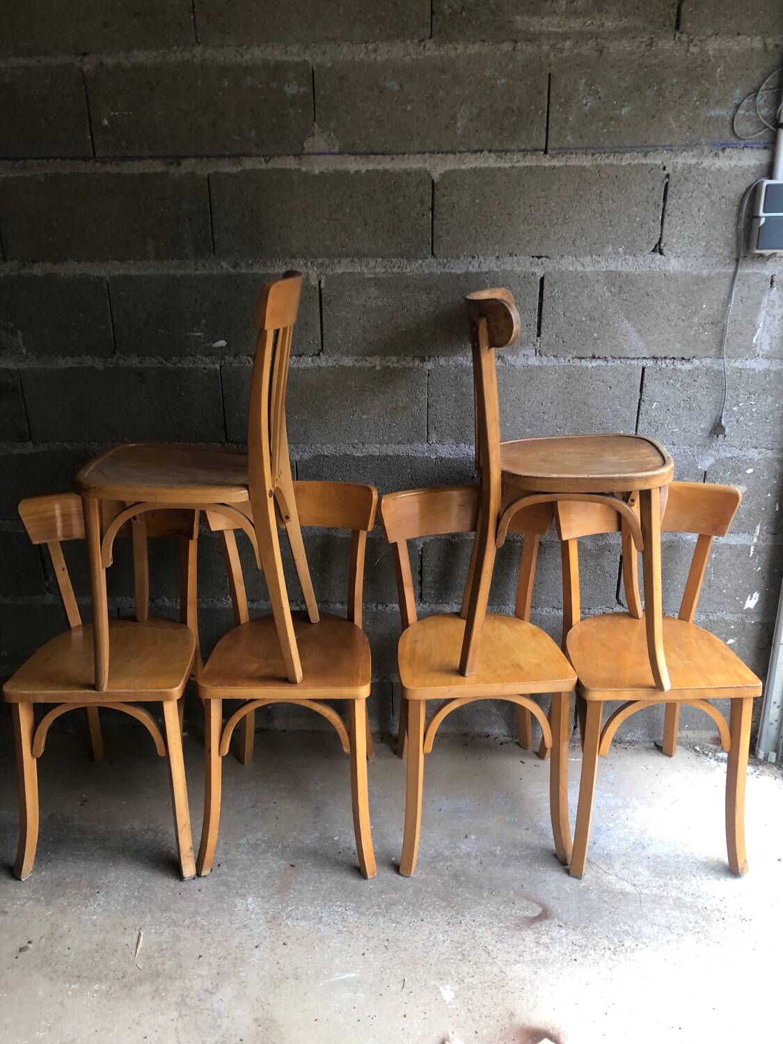 Lot de 6 chaises bistrot Baumann vintage