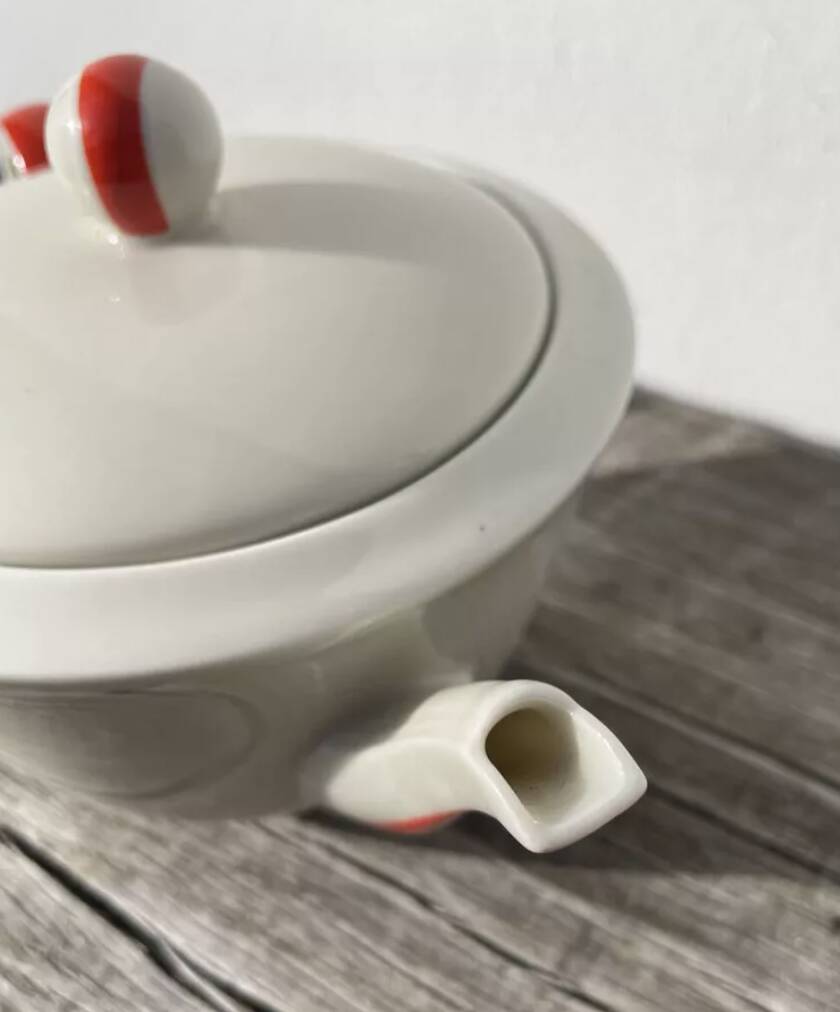 White Limoges porcelain teapot