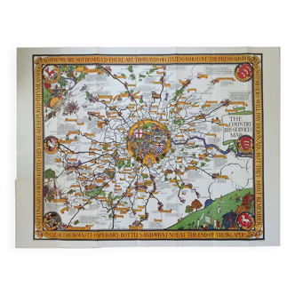 Vintage map of london and its region