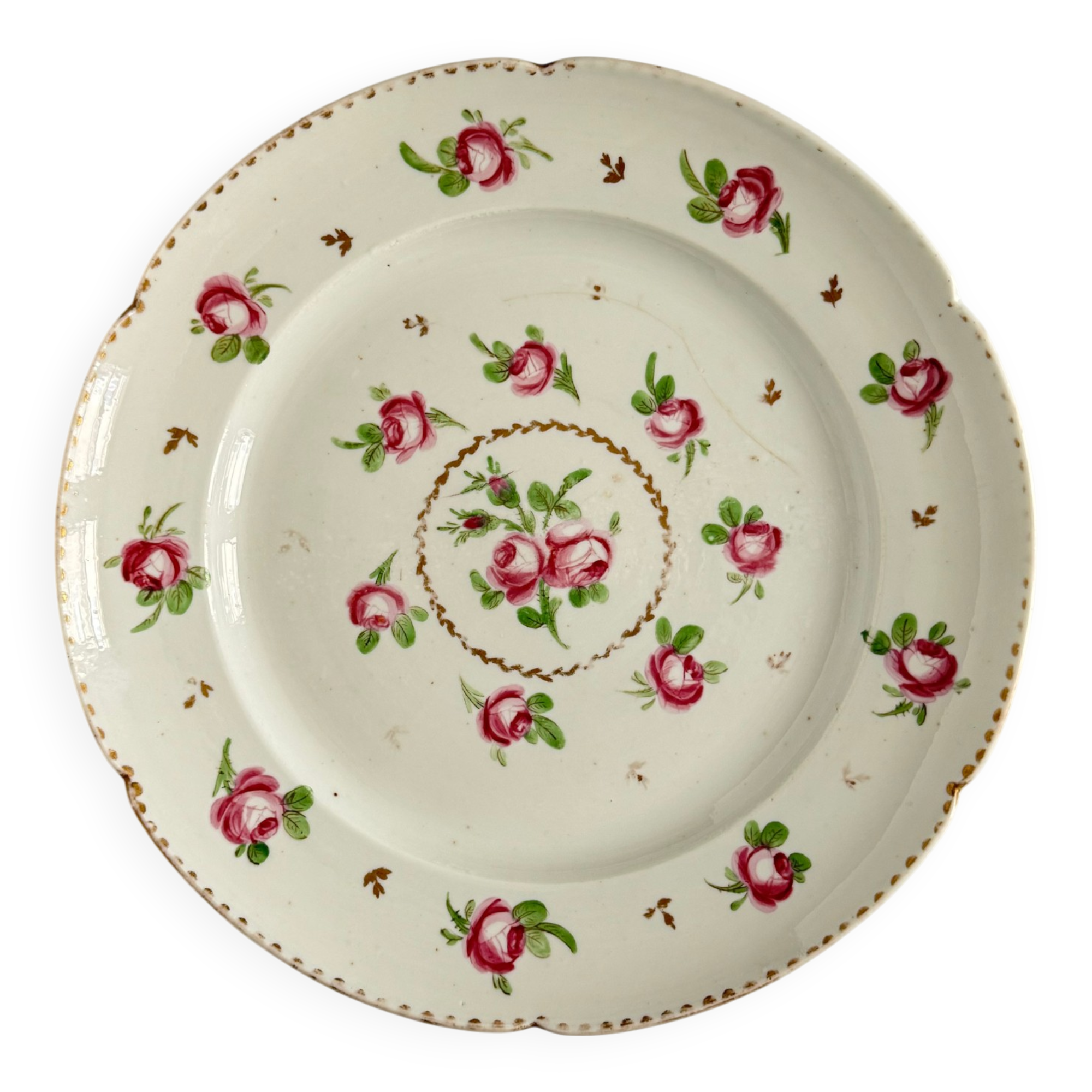 Niderviller porcelain plate | decorated with small roses in the