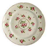 Assiette en porcelaine de Niderviller | décor de petites roses dans le