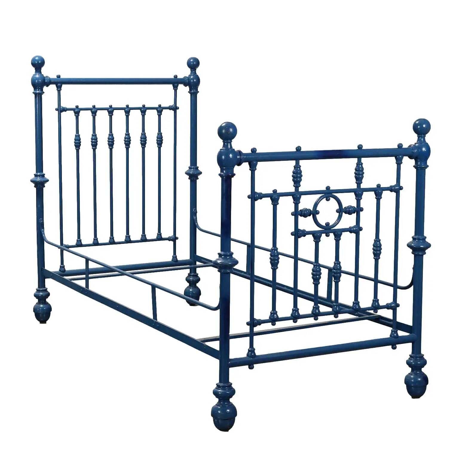 Simple old lacquered iron bed, Italy, 19th-20th century.
