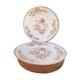 8 assiettes plates Sarreguemines décor Minton