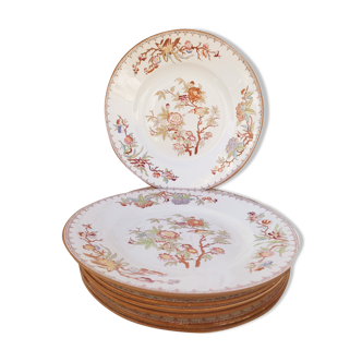 8 flat plates Sarreguemines décor Minton