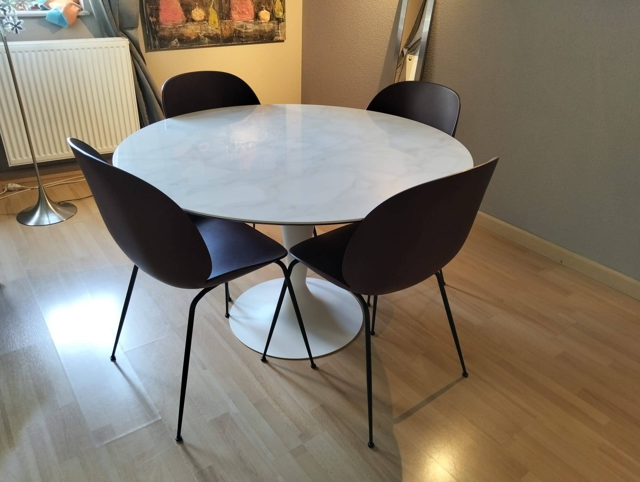 Round table "Flute" Cinna (Ligne Roset) – Arabesco Marble Ceramic 120cm