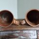 Enamelled stoneware mugs