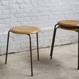 Set of 3, Early Tripod Dot Stool Arne Jacobsen by Fritz Hansen, 1960s