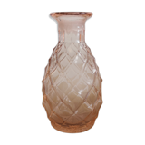 Vase en verre rose vintage