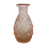 Vase en verre rose vintage