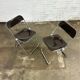 Italian Plia folding chairs brown by Giancarlo Piretti for Castelli
