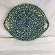 Round dish with old handles made in France Sarreguemines U&C
