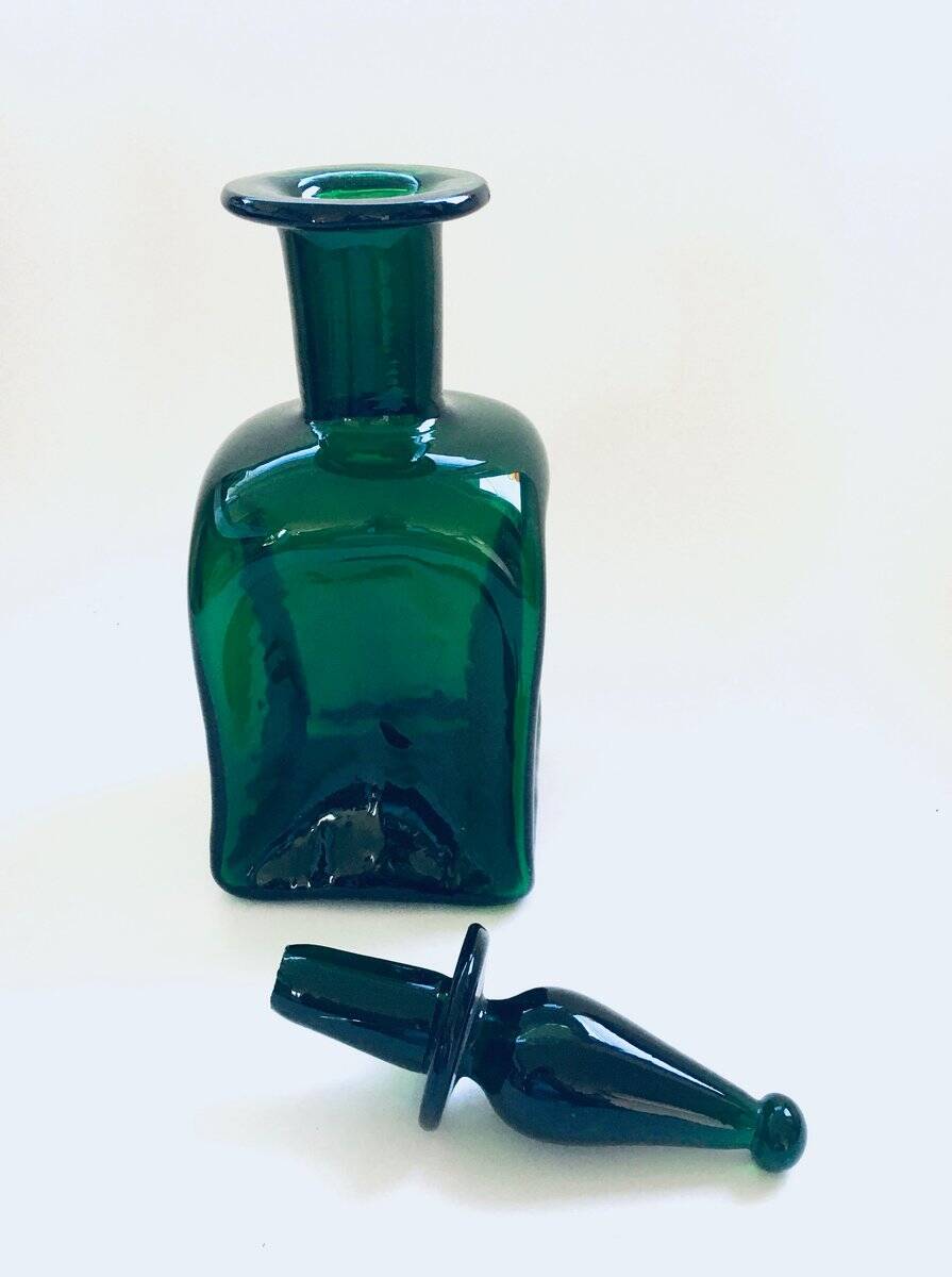Vintage French Art Glass Decanter Bottle, 1950s