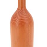Oregon pine wood bottle vase, 70s