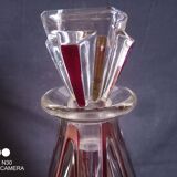 Art Deco carafe in red cut glass, in the style of Karl Palda