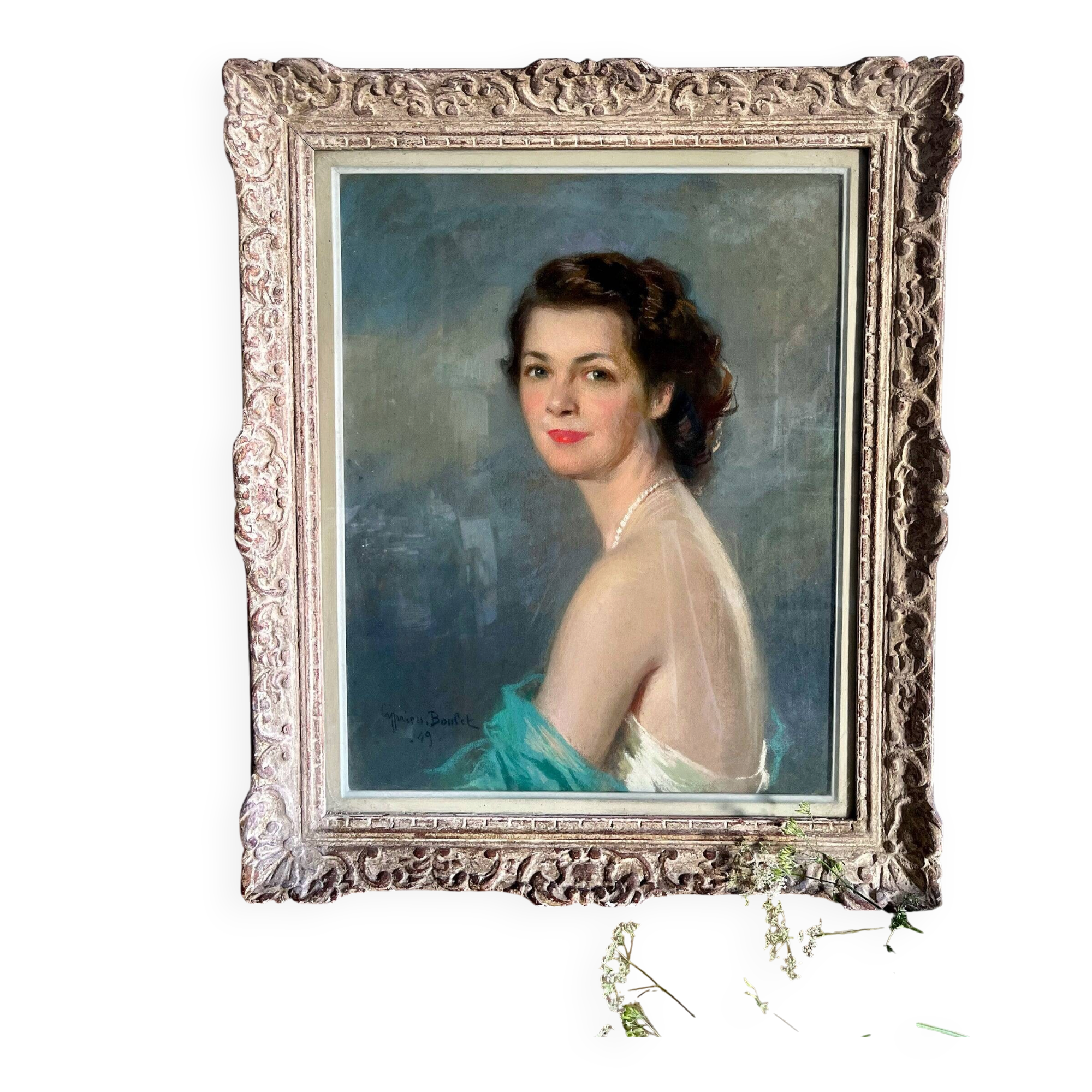 Old portrait of a woman in pastel - Cyprien Boulet