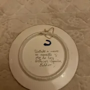ceramic plate glazed and gilded with 24-carat gold