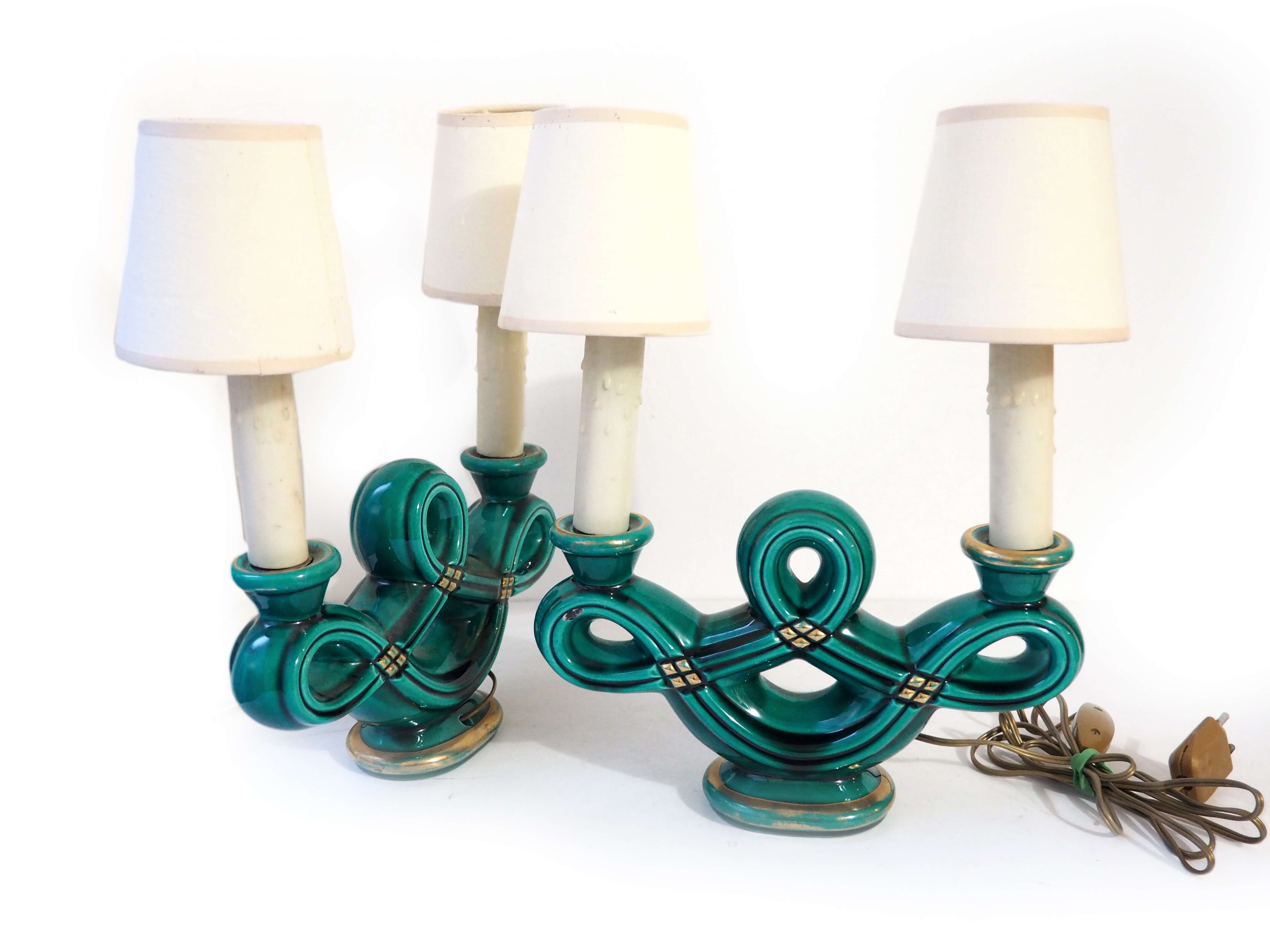 Pair of candlestick lamps