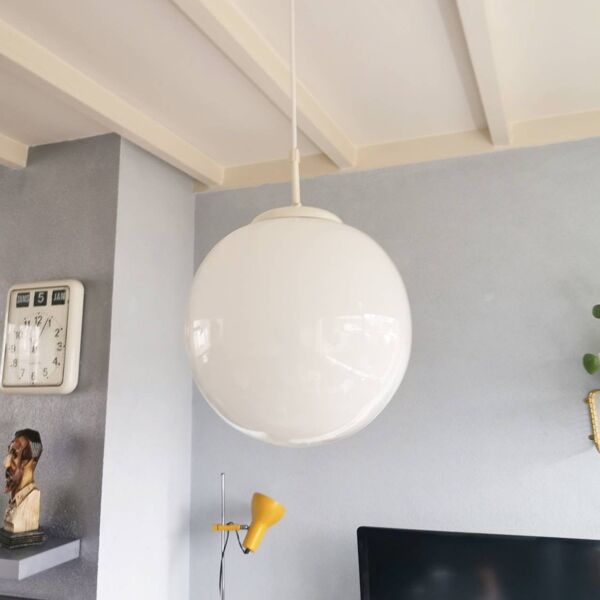 Suspension en verre du milieu du siècle années 80