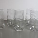 Set of 6 transparent water glasses