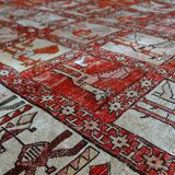 Kilim vintage fait main Sumak persan en soie artificielle 125cm x 183cm (19