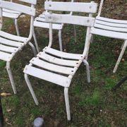 Set of 13 garden chairs made of iron slats and tubes