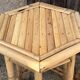 Two high bamboo stools – hexagonal top, vintage, 1970s