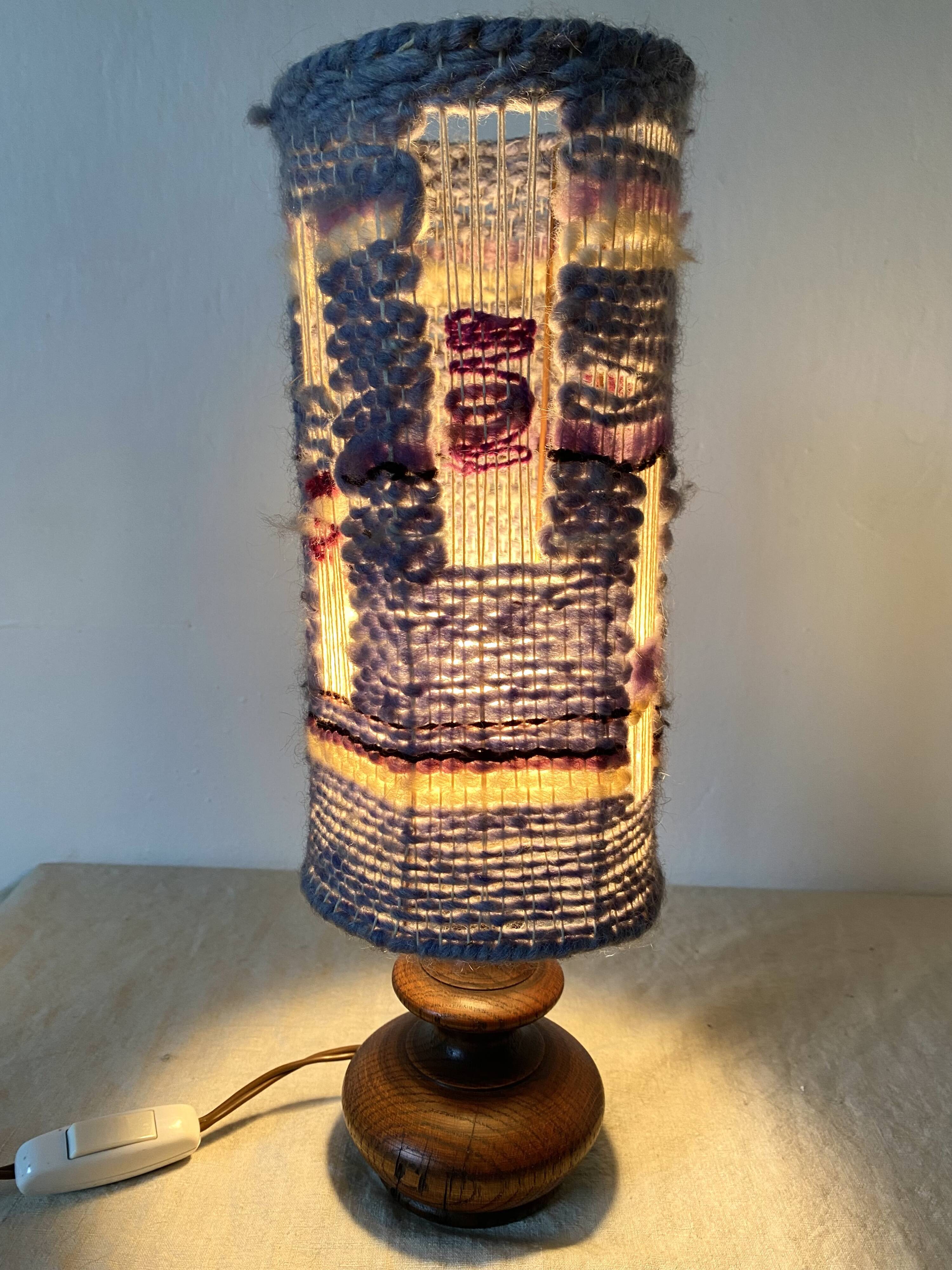 Vintage wool ball lamp from the 70s